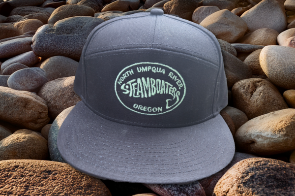 Hat - Black High Crown 7 Panel